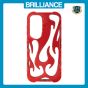 Brilliance LUX iPhone 17 Pro Max Flame Design Soft TPU Chrome-Plated Openwork Phone Case Red