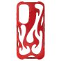Brilliance LUX iPhone 17 Pro Max Flame Design Soft TPU Chrome-Plated Openwork Phone Case Red