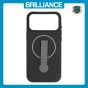 Brilliance LUX iPhone 17 Pro Max Silicone with BackSide 360° Rotating Wrist Strap Magnetic Phone Case Black