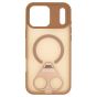 Brilliance LUX iPhone 17 Pro Max Anti-shock Magnetic Matte Clear TPU + Acrylic Kickstand Phone Case Gold
