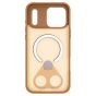 Brilliance LUX iPhone 17 Pro Max Anti-shock Magnetic Matte Clear TPU + Acrylic Kickstand Phone Case Gold