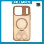 Brilliance LUX iPhone 17 Pro Max Anti-shock Magnetic Matte Clear TPU + Acrylic Kickstand Phone Case Gold