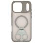 Brilliance LUX iPhone 17 Pro Max Anti-shock Magnetic Matte Clear TPU + Acrylic Kickstand Phone Case Gray