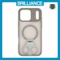 Brilliance LUX iPhone 17 Pro Max Anti-shock Magnetic Matte Clear TPU + Acrylic Kickstand Phone Case Gray