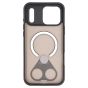 Brilliance LUX iPhone 17 Pro Max Anti-shock Magnetic Matte Clear TPU + Acrylic Kickstand Phone Case Black