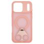 Brilliance LUX iPhone 17 Pro Max Anti-shock Magnetic Matte Clear TPU + Acrylic Kickstand Phone Case Pink