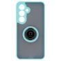 Brilliance LUX Samsung S25 Hybrid Shell Anti-shock Ring Kickstand TPU Matte Case Blue