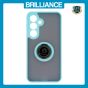 Brilliance LUX Samsung S25 Hybrid Shell Anti-shock Ring Kickstand TPU Matte Case Blue