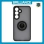 Brilliance LUX Samsung S25 Hybrid Shell Anti-shock Ring Kickstand TPU Matte Case Black
