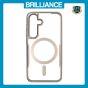 Brilliance LUX Samsung S25 Chrome-Plated Magnetic Clear TPU + Acrylic Phone Case Gray Titanium