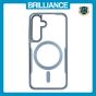 Brilliance LUX Samsung S25 Chrome-Plated Magnetic Clear TPU + Acrylic Phone Case Blue Titanium
