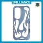 Brilliance LUX Samsung S25 Flame Design Soft TPU Chrome-Plated Openwork Phone Case Blue