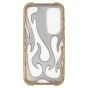 Brilliance LUX Samsung S25 Flame Design Soft TPU Chrome-Plated Openwork Phone Case Desert Titanium