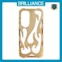 Brilliance LUX Samsung S25 Flame Design Soft TPU Chrome-Plated Openwork Phone Case Desert Titanium
