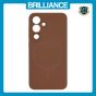 Brilliance LUX Samsung S25 Magnetic Solid Silicone with Open-Area Camera Cutout Phone Case Brown