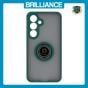 Brilliance LUX Samsung S25 Plus Hybrid Shell Anti-shock Ring Kickstand TPU Matte Case Dark Green