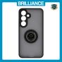 Brilliance LUX Samsung S25 Plus Hybrid Shell Anti-shock Ring Kickstand TPU Matte Case Black