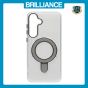 Brilliance LUX Samsung S25 Plus Glitter Sparkle Magnetic Clear TPU + Acrylic with Kickstand Phone Case White