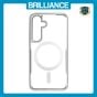 Brilliance LUX Samsung S25 Plus Chrome-Plated Magnetic Clear TPU + Acrylic Phone Case Silver Titanium