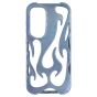 Brilliance LUX Samsung S25 Plus Flame Design Soft TPU Chrome-Plated Openwork Phone Case Blue