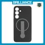 Brilliance LUX Samsung S25 Plus Silicone with BackSide 360° Rotating Wrist Strap Magnetic Phone Case Black