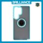 Brilliance LUX Samsung S25 Ultra Hybrid Shell Anti-shock Ring Kickstand TPU Matte Case Blue