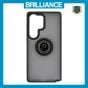 Brilliance LUX Samsung S25 Ultra Hybrid Shell Anti-shock Ring Kickstand TPU Matte Case Black
