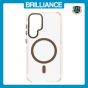 Brilliance LUX Samsung S25 Ultra Clear Magnetic Hybrid TPU + Acrylic Phone Case Brown