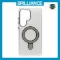 Brilliance LUX Samsung S25 Ultra Glitter Sparkle Magnetic Clear TPU + Acrylic with Kickstand Phone Case White