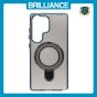 Brilliance LUX Samsung S25 Ultra Glitter Sparkle Magnetic Clear TPU + Acrylic with Kickstand Phone Case Black