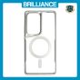 Brilliance LUX Samsung S25 Ultra Chrome-Plated Magnetic Clear TPU + Acrylic Phone Case Silver Titanium