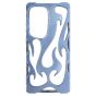 Brilliance LUX Samsung S25 Ultra Flame Design Soft TPU Chrome-Plated Openwork Phone Case Blue