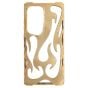 Brilliance LUX Samsung S25 Ultra Flame Design Soft TPU Chrome-Plated Openwork Phone Case Desert Titanium
