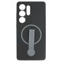 Brilliance LUX Samsung S25 Ultra Silicone with BackSide 360° Rotating Wrist Strap Magnetic Phone Case Black