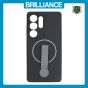 Brilliance LUX Samsung S25 Ultra Silicone with BackSide 360° Rotating Wrist Strap Magnetic Phone Case Black