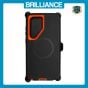 Brilliance HEAVY DUTY Samsung S25 Ultra (Pro Series) + Magnetic Case Black + Orange
