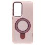 Brilliance LUX Samsung S25 FE Glitter Sparkle Magnetic Clear TPU + Acrylic with Kickstand Phone Case Pink