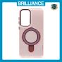Brilliance LUX Samsung S25 FE Glitter Sparkle Magnetic Clear TPU + Acrylic with Kickstand Phone Case Pink