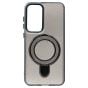 Brilliance LUX Samsung S25 FE Glitter Sparkle Magnetic Clear TPU + Acrylic with Kickstand Phone Case Black