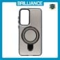 Brilliance LUX Samsung S25 FE Glitter Sparkle Magnetic Clear TPU + Acrylic with Kickstand Phone Case Black