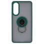 Brilliance LUX Samsung S25 Edge Hybrid Shell Anti-shock Ring Kickstand TPU Matte Case Dark Green