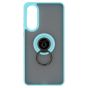 Brilliance LUX Samsung S25 Edge Hybrid Shell Anti-shock Ring Kickstand TPU Matte Case Blue