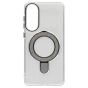 Brilliance LUX Samsung S25 Edge Glitter Sparkle Magnetic Clear TPU + Acrylic with Kickstand Phone Case White