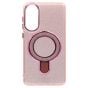 Brilliance LUX Samsung S25 Edge Glitter Sparkle Magnetic Clear TPU + Acrylic with Kickstand Phone Case Pink