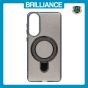 Brilliance LUX Samsung S25 Edge Glitter Sparkle Magnetic Clear TPU + Acrylic with Kickstand Phone Case Black