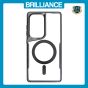 Brilliance LUX Samsung S25 Edge Chrome-Plated Magnetic Clear TPU + Acrylic Phone Case Black Titanium