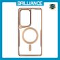 Brilliance LUX Samsung S25 Edge Chrome-Plated Magnetic Clear TPU + Acrylic Phone Case Gold Titanium