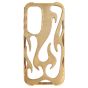 Brilliance LUX Samsung S25 Edge Flame Design Soft TPU Chrome-Plated Openwork Phone Case Desert Titanium