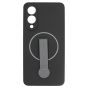Brilliance LUX Samsung S25 Edge Silicone with BackSide 360° Rotating Wrist Strap Magnetic Phone Case Black