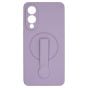Brilliance LUX Samsung S25 Edge Silicone with BackSide 360° Rotating Wrist Strap Magnetic Phone Case Purple